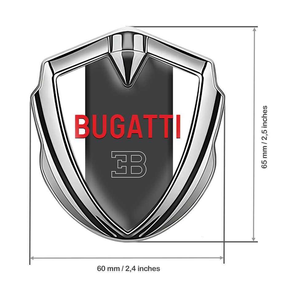 Bugatti Emblem Car Badge Silver White Frame Crimson Logo Edition ...