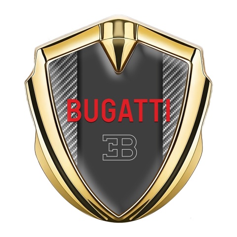 Bugatti Emblem Silicon Badge Gold Light Carbon Crimson Logo Edition