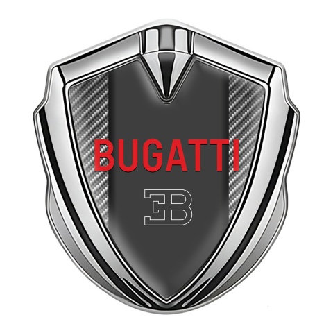 Bugatti Emblem Silicon Badge Silver Light Carbon Crimson Logo Edition