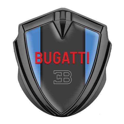 Bugatti Badge Self Adhesive Graphite Blue Frame Crimson Logo Variant