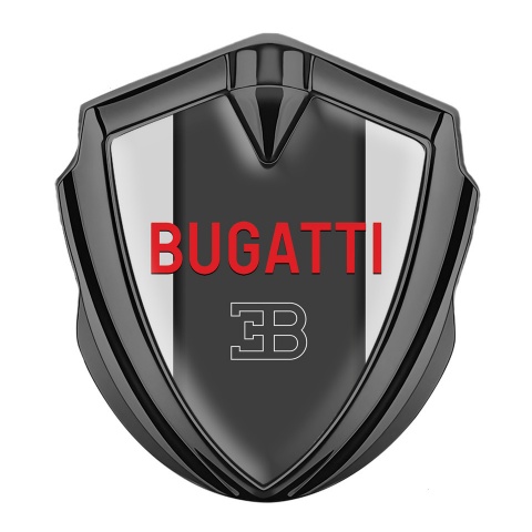 Bugatti Emblem Fender Badge Graphite Grey Frame Crimson Logo Variant