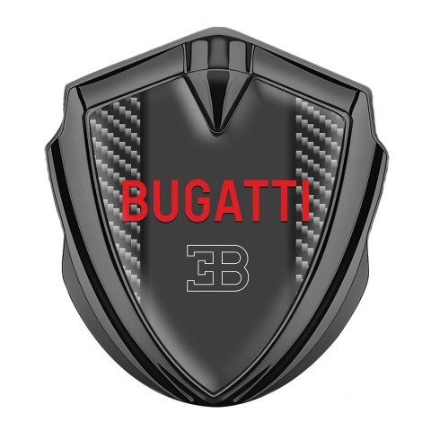 Bugatti Metal Emblem Self Adhesive Graphite Dark Carbon Crimson Logo