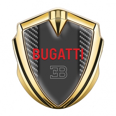 Bugatti Metal Emblem Self Adhesive Gold Dark Carbon Crimson Logo