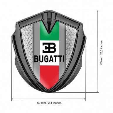 Bugatti Emblem Ornament Graphite Treadplate Frame Italian Tricolor Edition