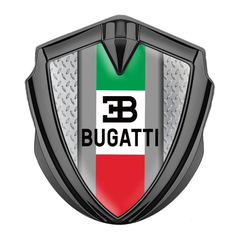 Bugatti Emblem Ornament Graphite Treadplate Frame Italian Tricolor Edition