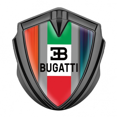 Bugatti Silicon Emblem Graphite Multicolor Frame Italian Tricolor Design