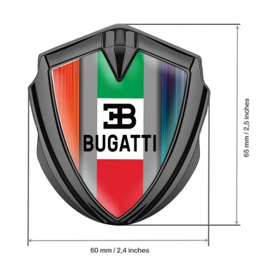 Bugatti Silicon Emblem Graphite Multicolor Frame Italian Tricolor Design