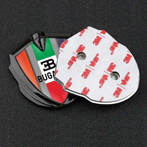 Bugatti Silicon Emblem Graphite Multicolor Frame Italian Tricolor Design