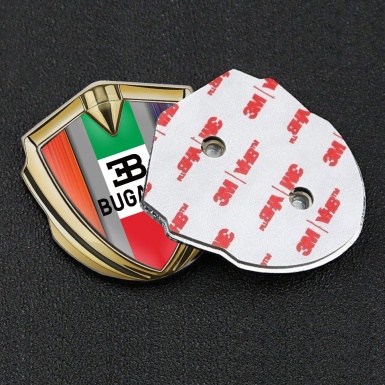 Bugatti Silicon Emblem Gold Multicolor Frame Italian Tricolor Design