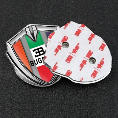 Bugatti Silicon Emblem Silver Multicolor Frame Italian Tricolor Design