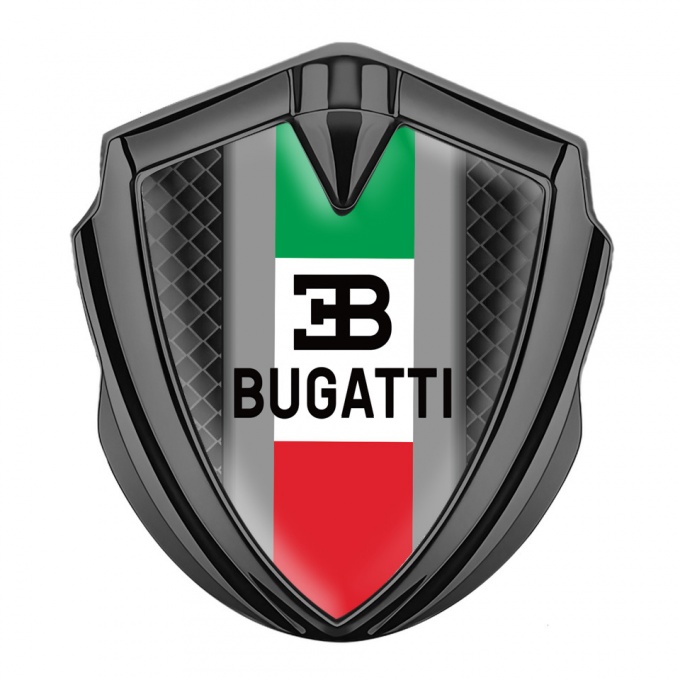 Bugatti Badge Self Adhesive Graphite Black Squares Italian Tricolor Motif