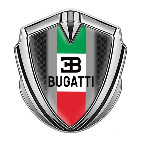 Bugatti Badge Self Adhesive Silver Black Squares Italian Tricolor Motif