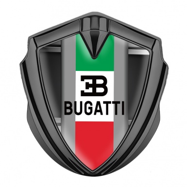 Bugatti Fender Emblem Badge Graphite Steel Cage Italian Tricolor Edition