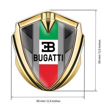 Bugatti Emblem Self Adhesive Gold Grey Fragments Italian Tricolor Motif