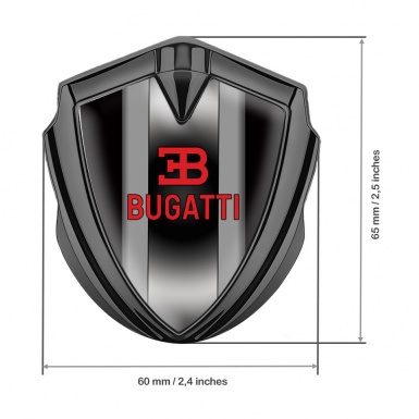Bugatti 3d Emblem Badge Graphite Black Base Polished Metal Console