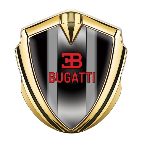 Bugatti 3d Emblem Badge Gold Black Base Polished Metal Console