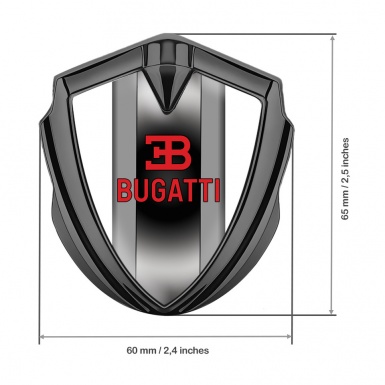 Bugatti Emblem Badge Self Adhesive Graphite White Base Polished Metal