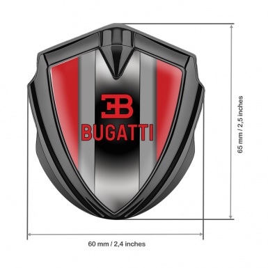 Bugatti Silicon Emblem Badge Graphite Crimson Frame Polished Metal Console