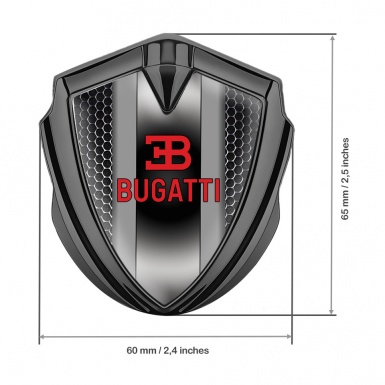 Bugatti Metal Domed Emblem Graphite Steel Grate Polished Metal Console