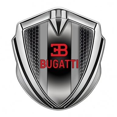Bugatti Metal Domed Emblem Silver Steel Grate Polished Metal Console