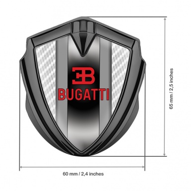 Bugatti Fender Emblem Badge Graphite White Carbon Polished Metal Motif