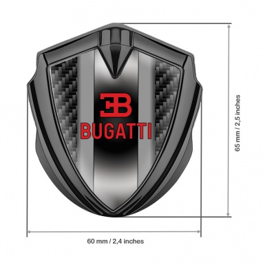 Bugatti Emblem Self Adhesive Graphite Black Carbon Polished Metal Motif