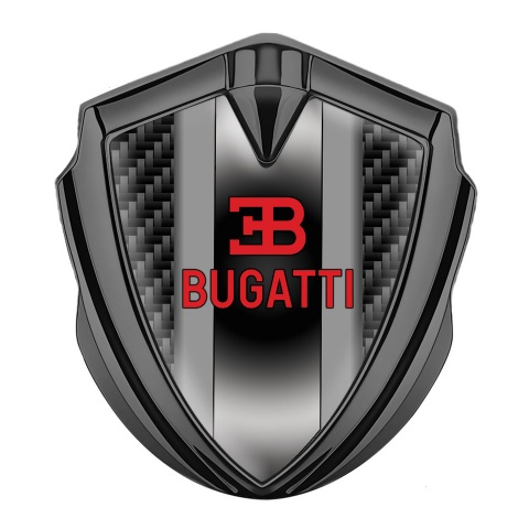 Bugatti Emblem Self Adhesive Graphite Black Carbon Polished Metal Motif