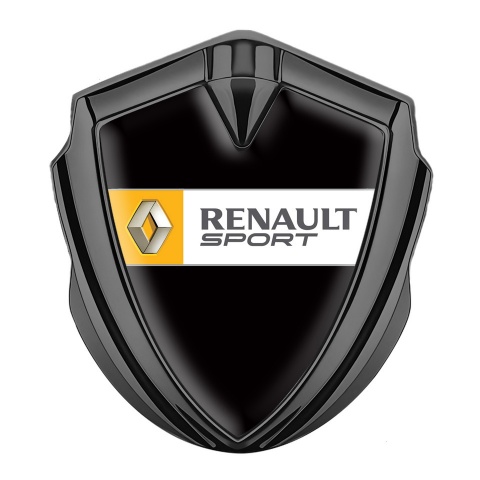 Renault Metal Emblem Badge Graphite Black Print Orange Sport Edition