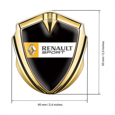 Renault Metal Emblem Badge Gold Black Print Orange Sport Edition