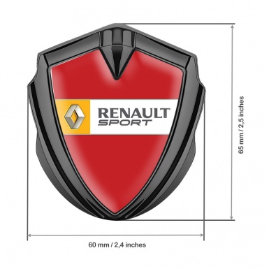 Renault Domed Emblem Badge Graphite Crimson Print Orange Sport Edition