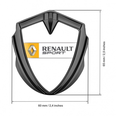 Renault Bodyside Domed Emblem Graphite White Print Orange Sport Edition