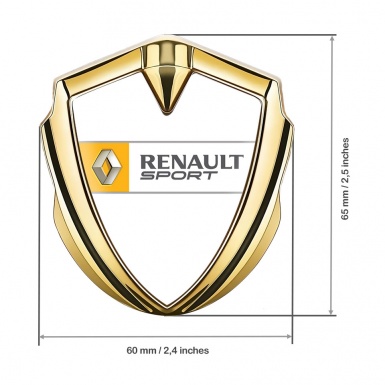 Renault Bodyside Domed Emblem Gold White Print Orange Sport Edition