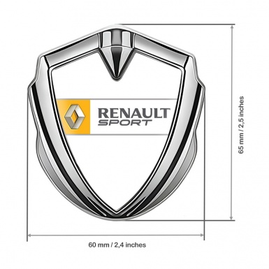 Renault Bodyside Domed Emblem Silver White Print Orange Sport Edition