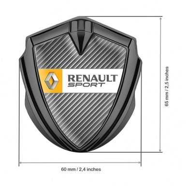 Renault Emblem Metal Badge Graphite Light Carbon Orange Sport Edition