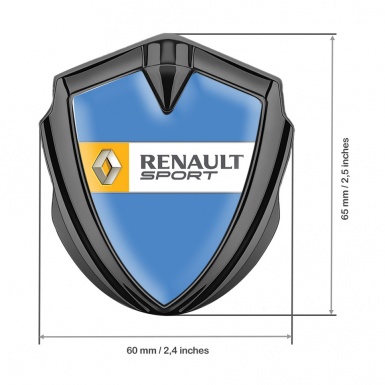 Renault Emblem Badge Self Adhesive Graphite Blue Frame Sport Edition