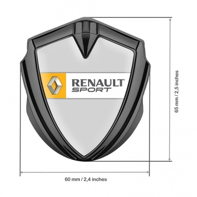 Renault Silicon Emblem Badge Graphite Moon Grey Orange Sport Edition