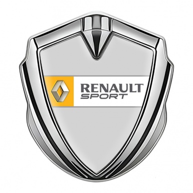 Renault Silicon Emblem Badge Silver Moon Grey Orange Sport Edition