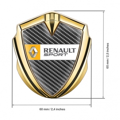 Renault Emblem Car Badge Gold Dark Carbon Orange Sport Design