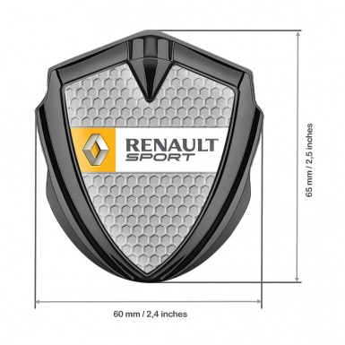 Renault Metal Domed Emblem Graphite Honeycomb Orange Sport Edition