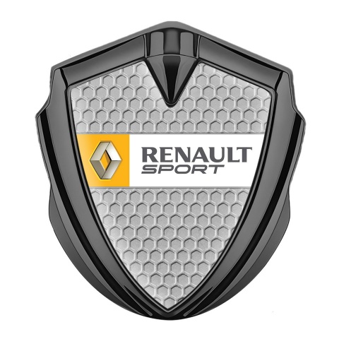 Renault Metal Domed Emblem Graphite Honeycomb Orange Sport Edition