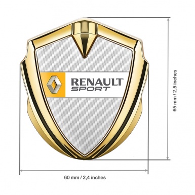 Renault Badge Self Adhesive Gold White Carbon Orange Sport Edition