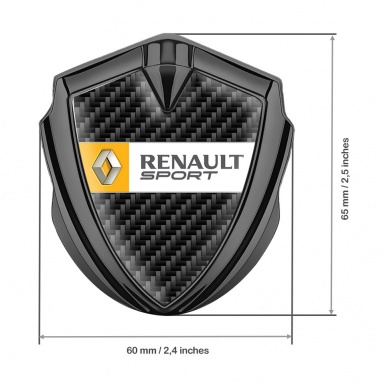 Renault Emblem Fender Badge Graphite Black Carbon Orange Sport Edition