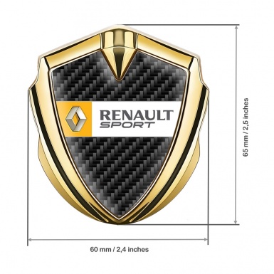 Renault Emblem Fender Badge Gold Black Carbon Orange Sport Edition