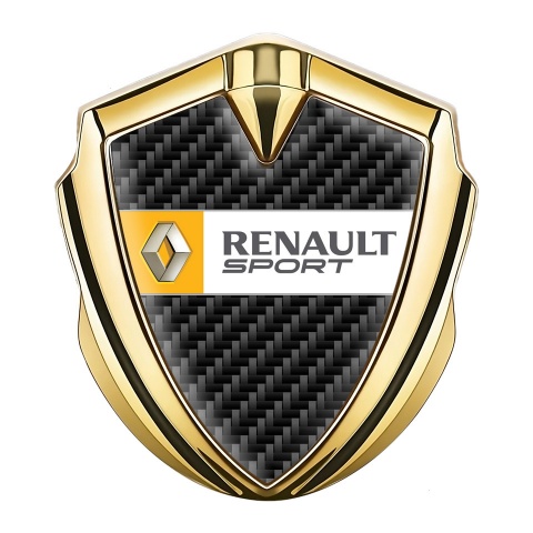Renault Emblem Fender Badge Gold Black Carbon Orange Sport Edition