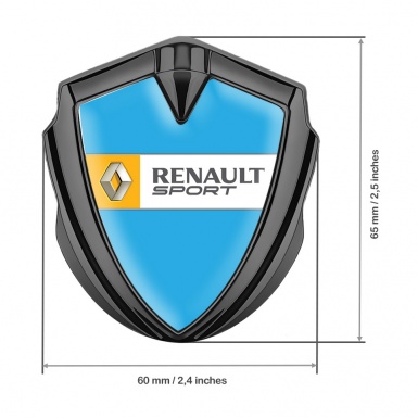 Renault Metal Emblem Self Adhesive Graphite Blue Orange Sport Edition