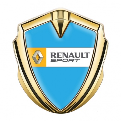Renault Metal Emblem Self Adhesive Gold Blue Orange Sport Edition