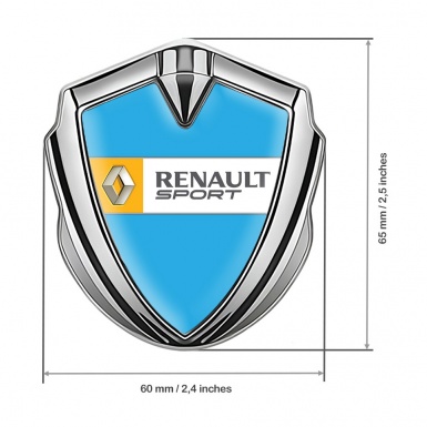 Renault Metal Emblem Self Adhesive Silver Blue Orange Sport Edition
