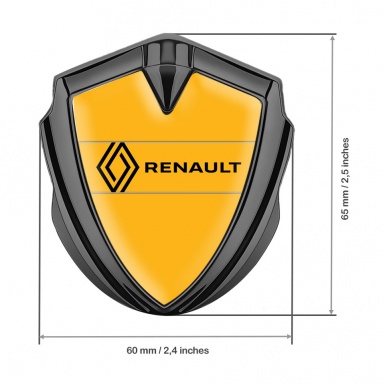 Renault Fender Emblem Badge Graphite Orange Base Modern Logo Edition