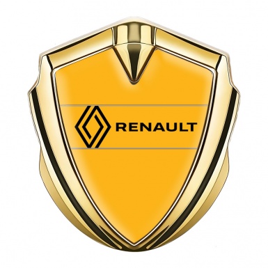 Renault Fender Emblem Badge Gold Orange Base Modern Logo Edition