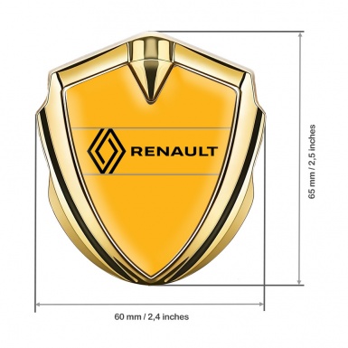 Renault Fender Emblem Badge Gold Orange Base Modern Logo Edition